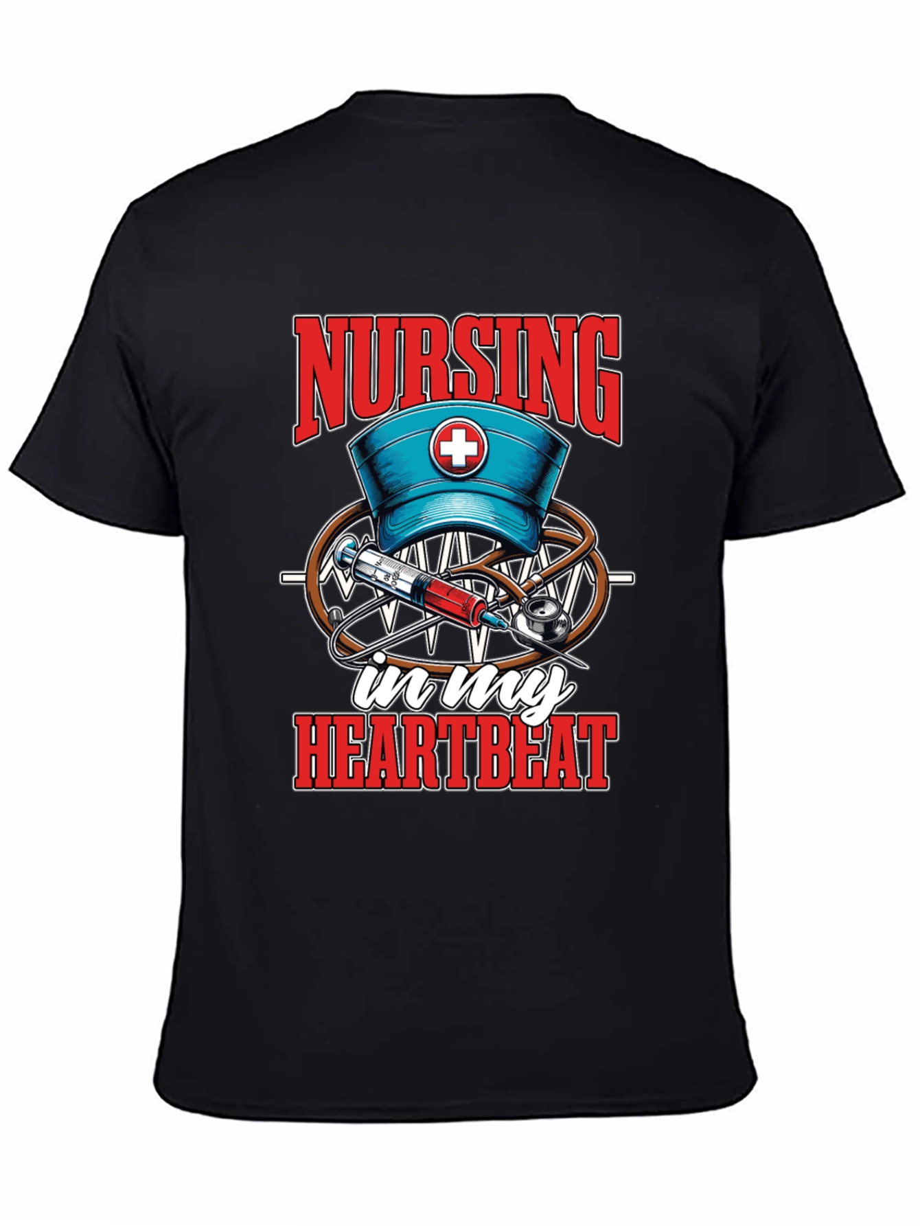 Nursing in My Heartbeat T-Shirt - Medical Staff Apparel