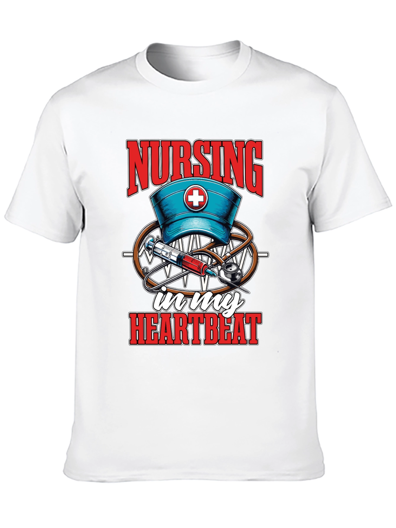 Nursing in My Heartbeat T-Shirt - Medical Staff Apparel