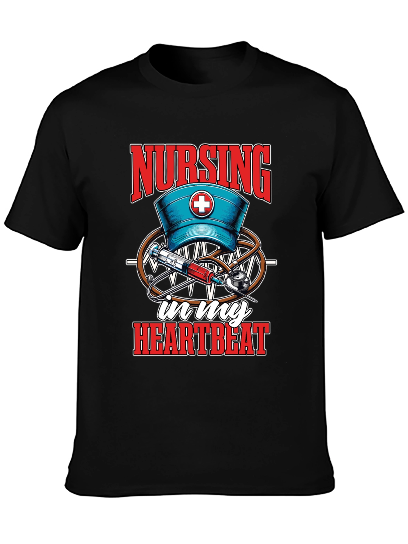 Nursing in My Heartbeat T-Shirt - Medical Staff Apparel