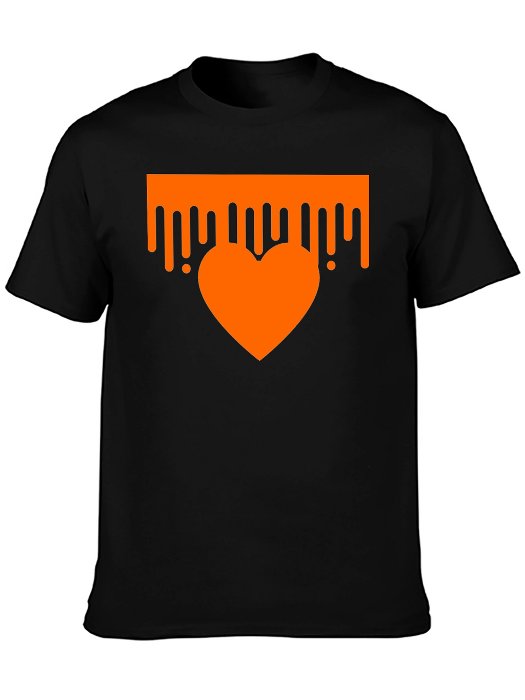 Dripping Heart Graphic Tee - Trendy Black T-Shirt