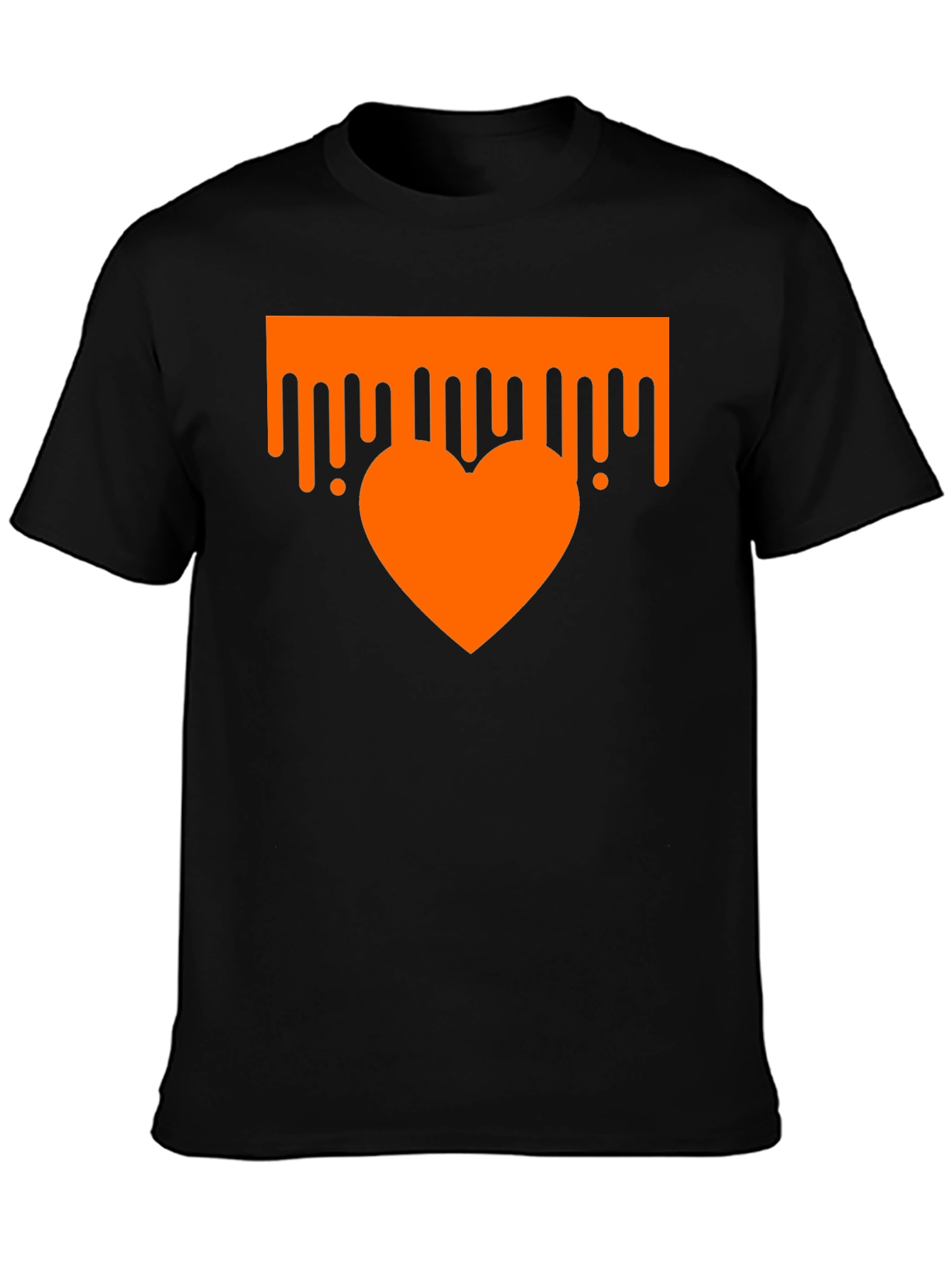 Dripping Heart Graphic Tee - Trendy Black T-Shirt