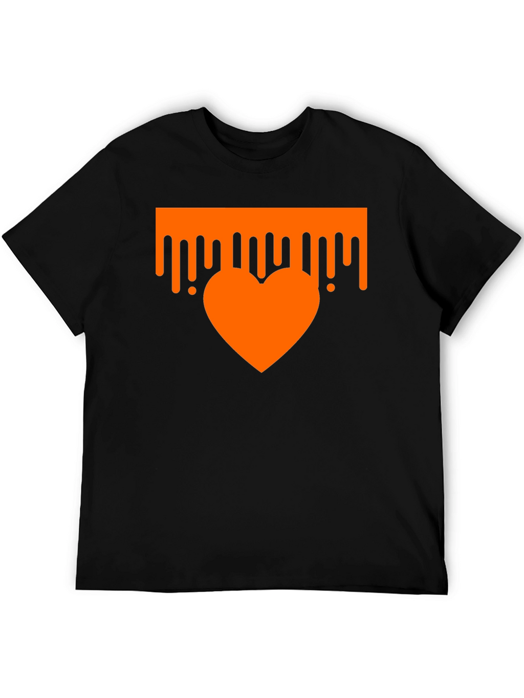Dripping Heart Graphic Tee - Trendy Black T-Shirt