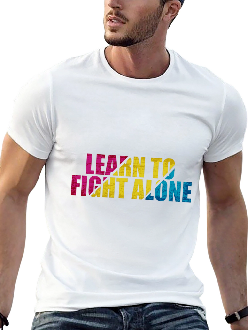 Learn To Fight Alone Graphic Black Tee