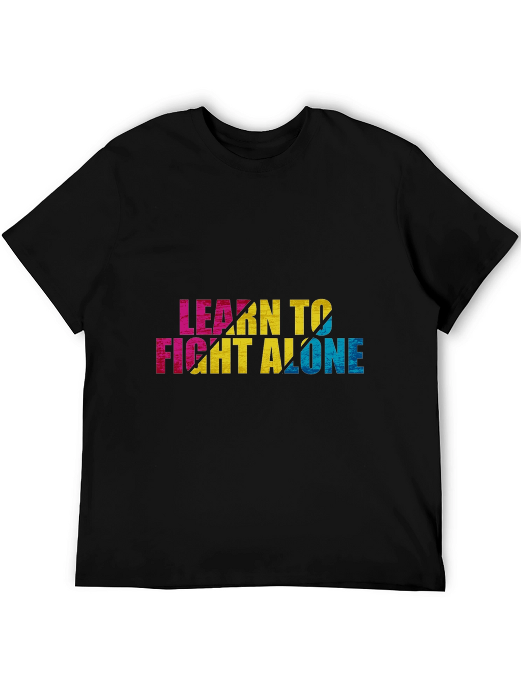 Learn To Fight Alone Graphic Black Tee