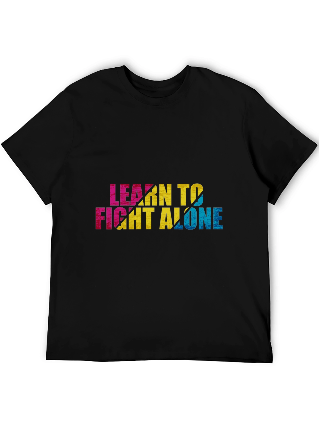Learn To Fight Alone Graphic Black Tee