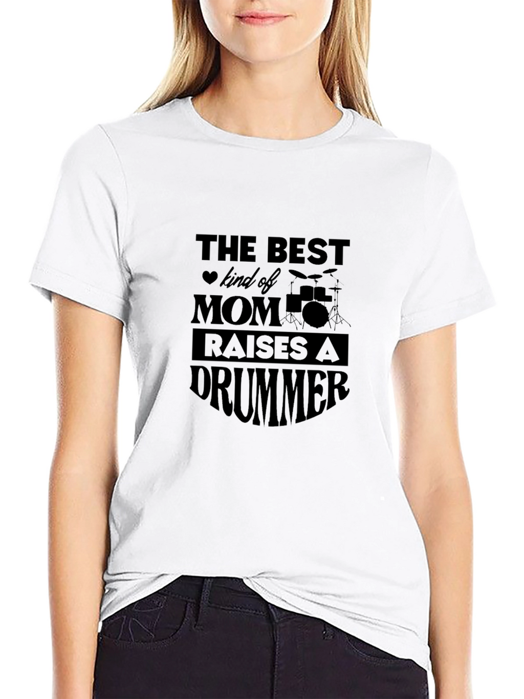 Drummer Mom Graphic Tee - Black T-Shirt