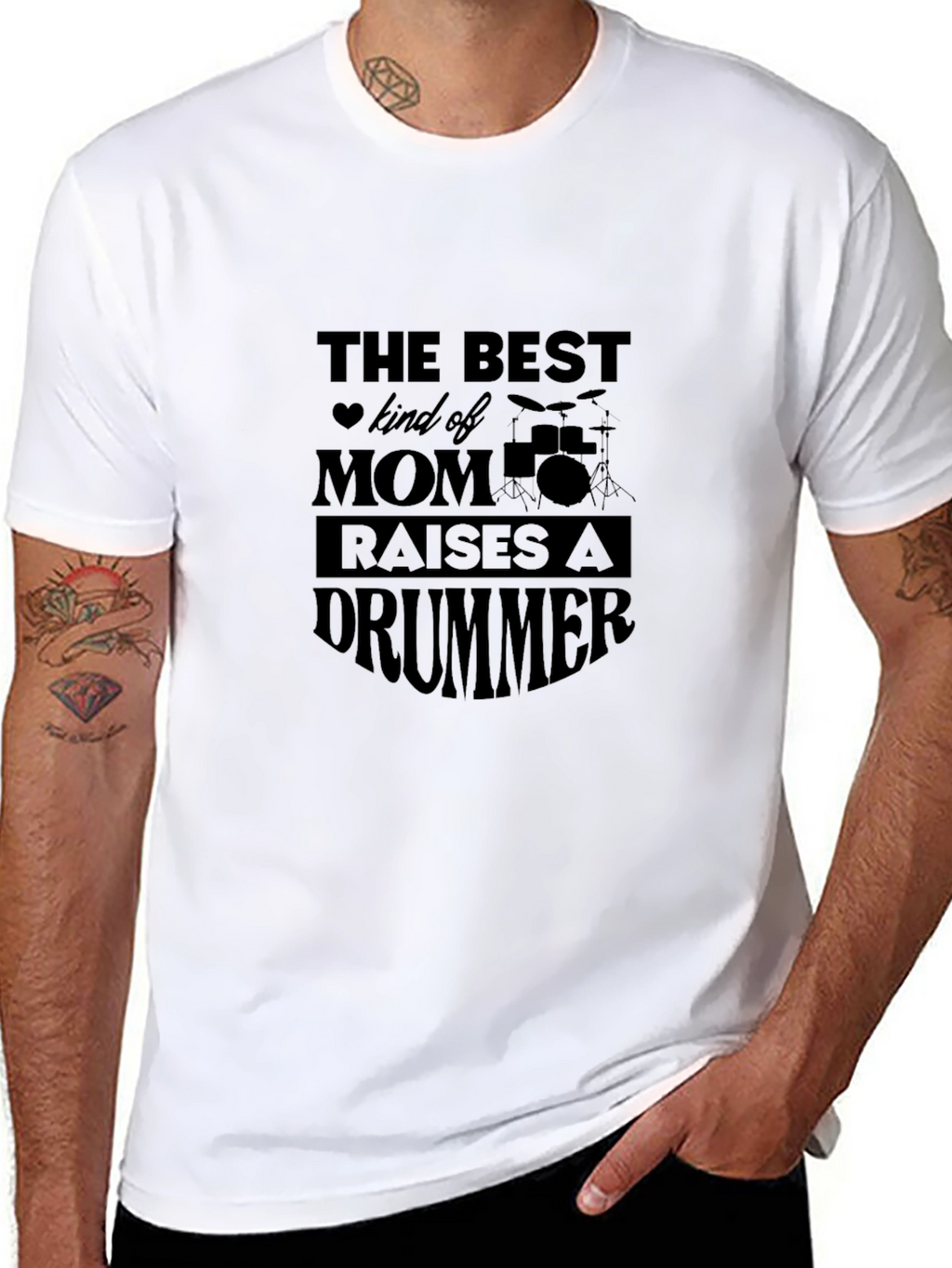 Drummer Mom Graphic Tee - Black T-Shirt