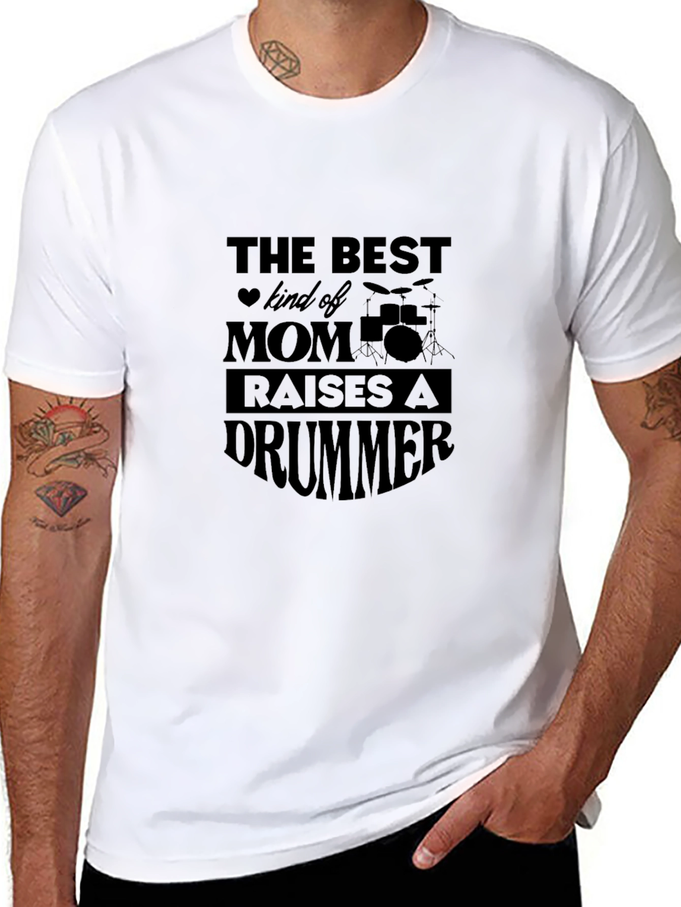 Drummer Mom Graphic Tee - Black T-Shirt
