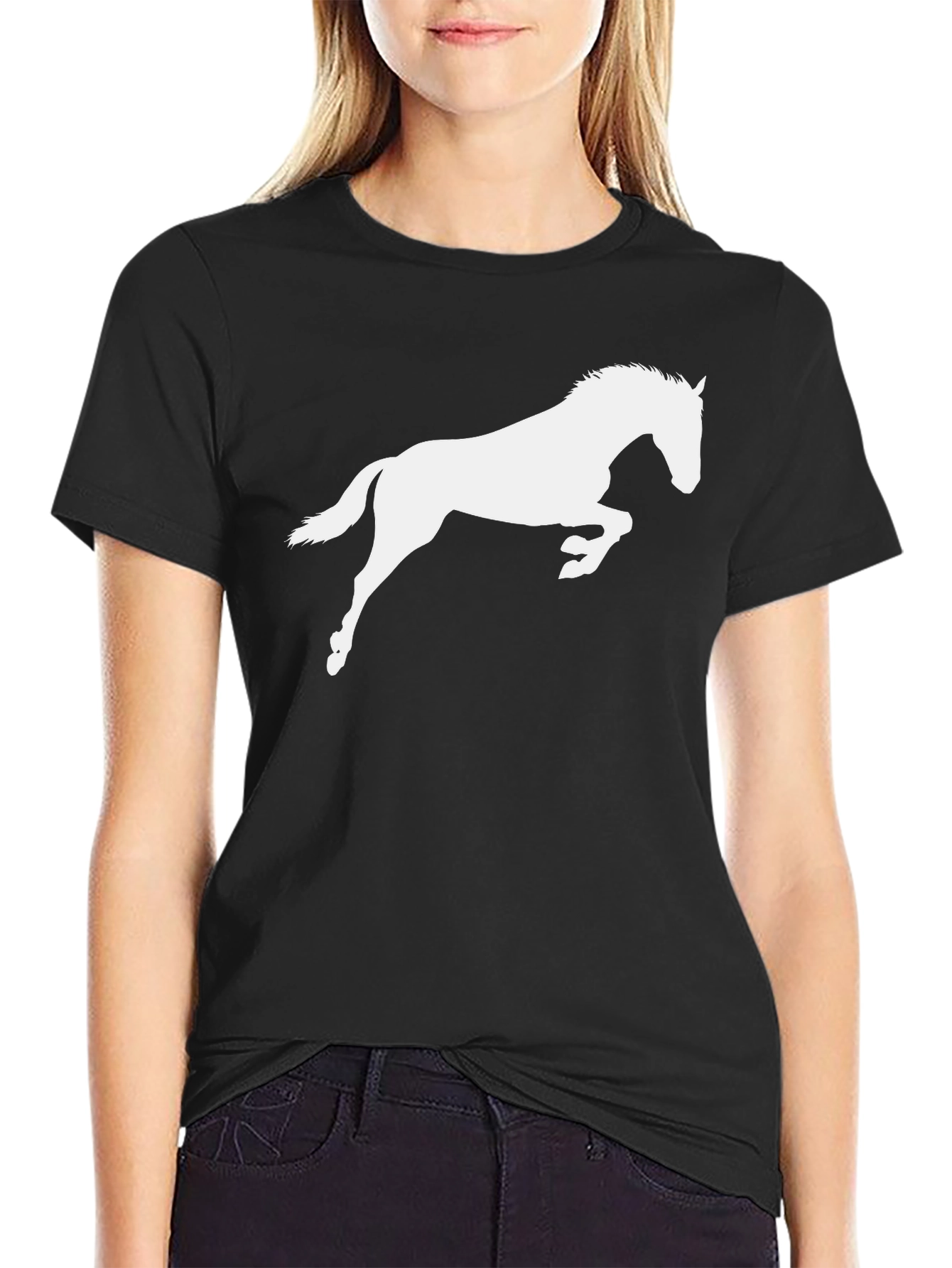 Black Horse Silhouette Graphic Tee - Unisex