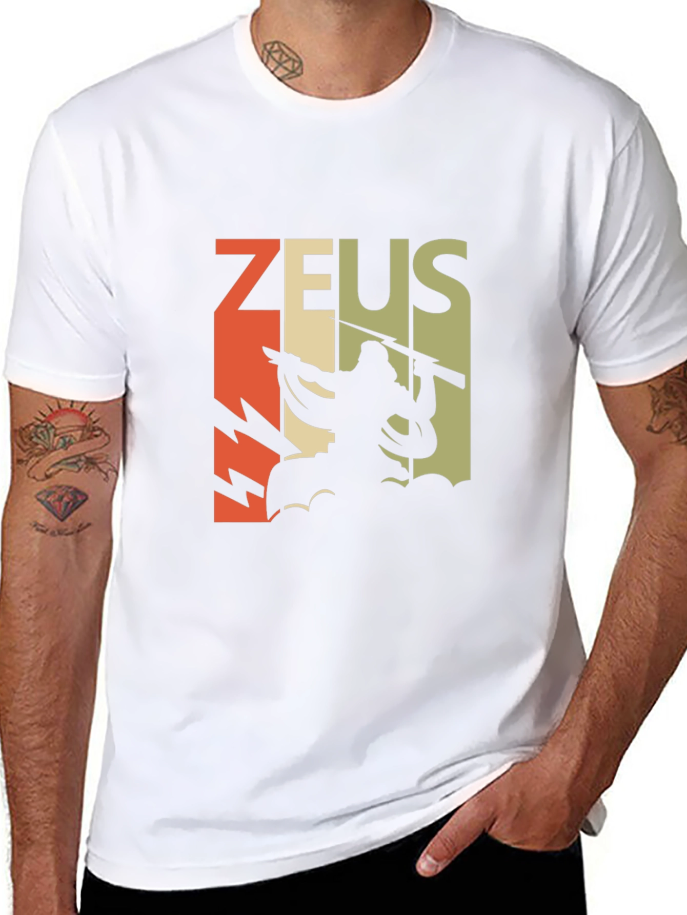 Retro Zeus Graphic T-Shirt - Black