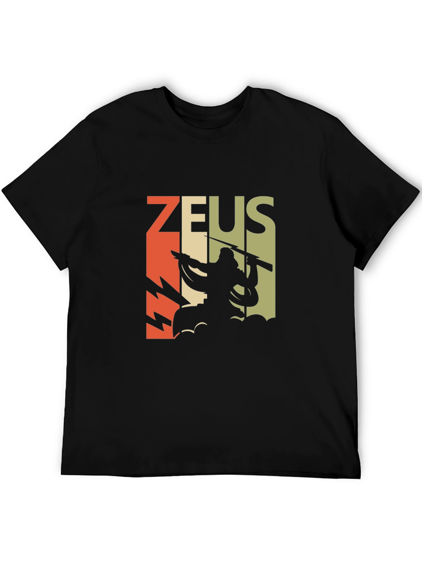 Retro Zeus Graphic T-Shirt - Black