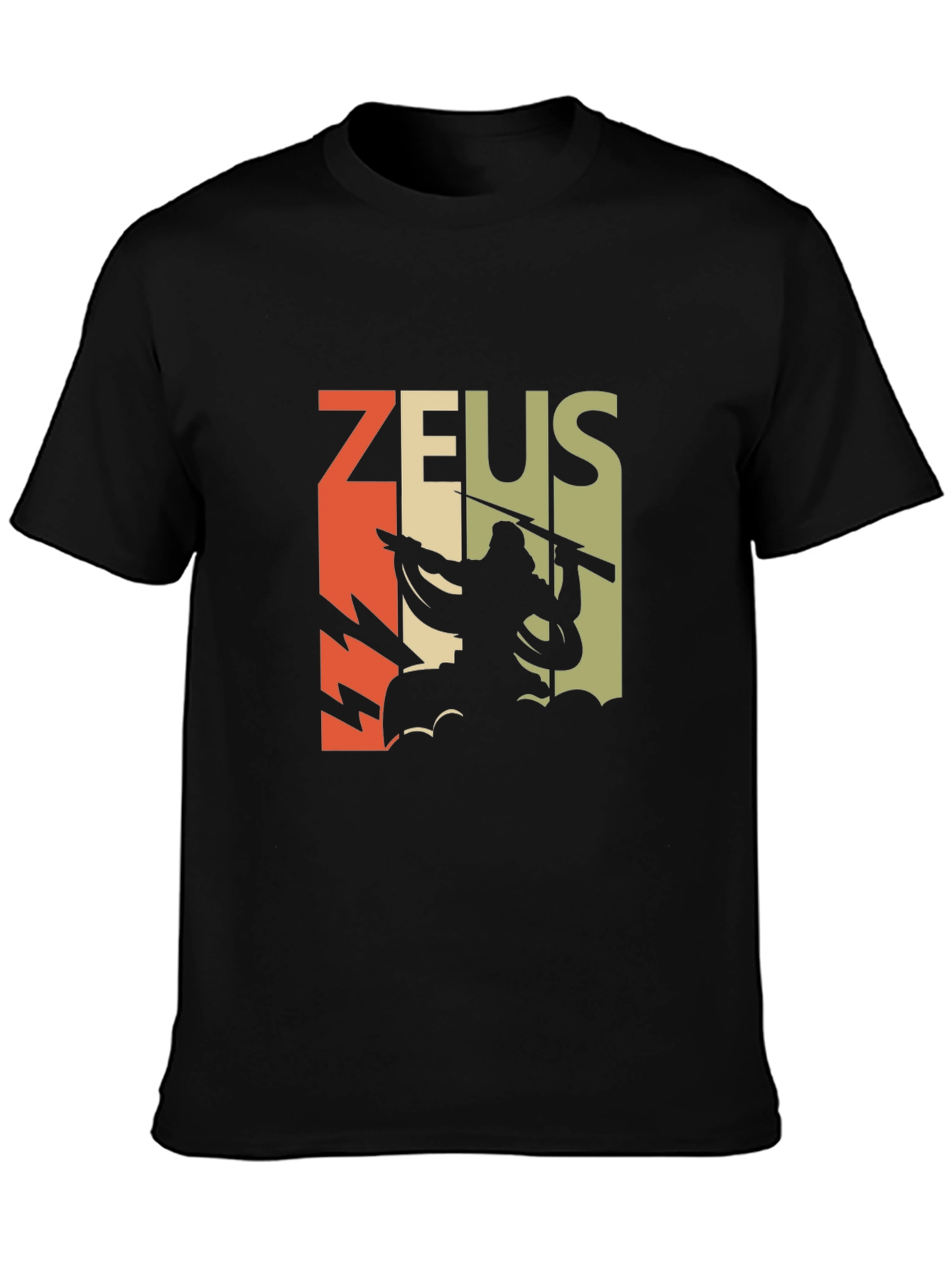 Retro Zeus Graphic T-Shirt - Black