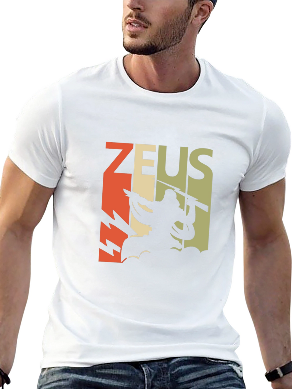 Retro Zeus Graphic T-Shirt - Black