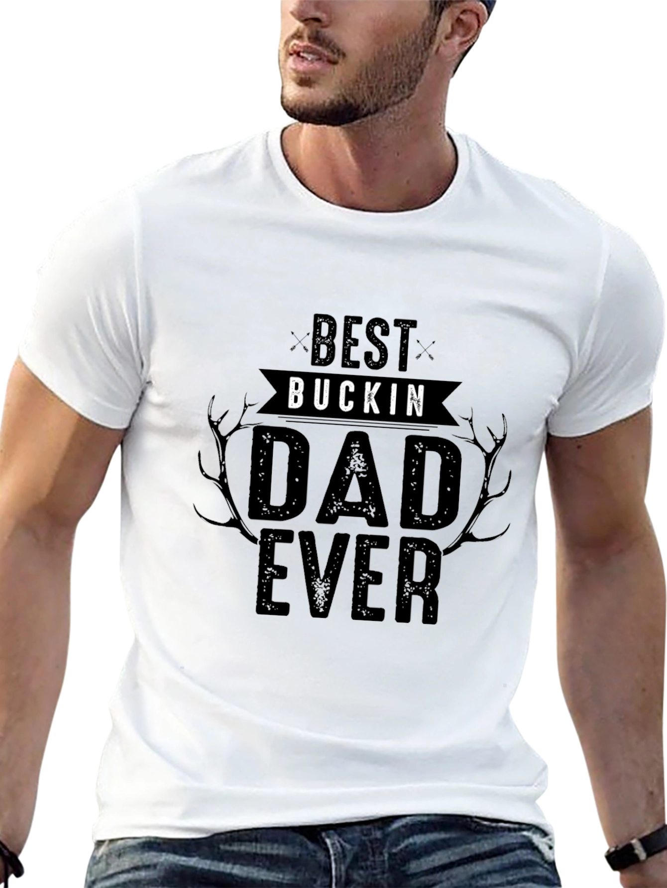 Best Buckin Dad Ever Black T-Shirt
