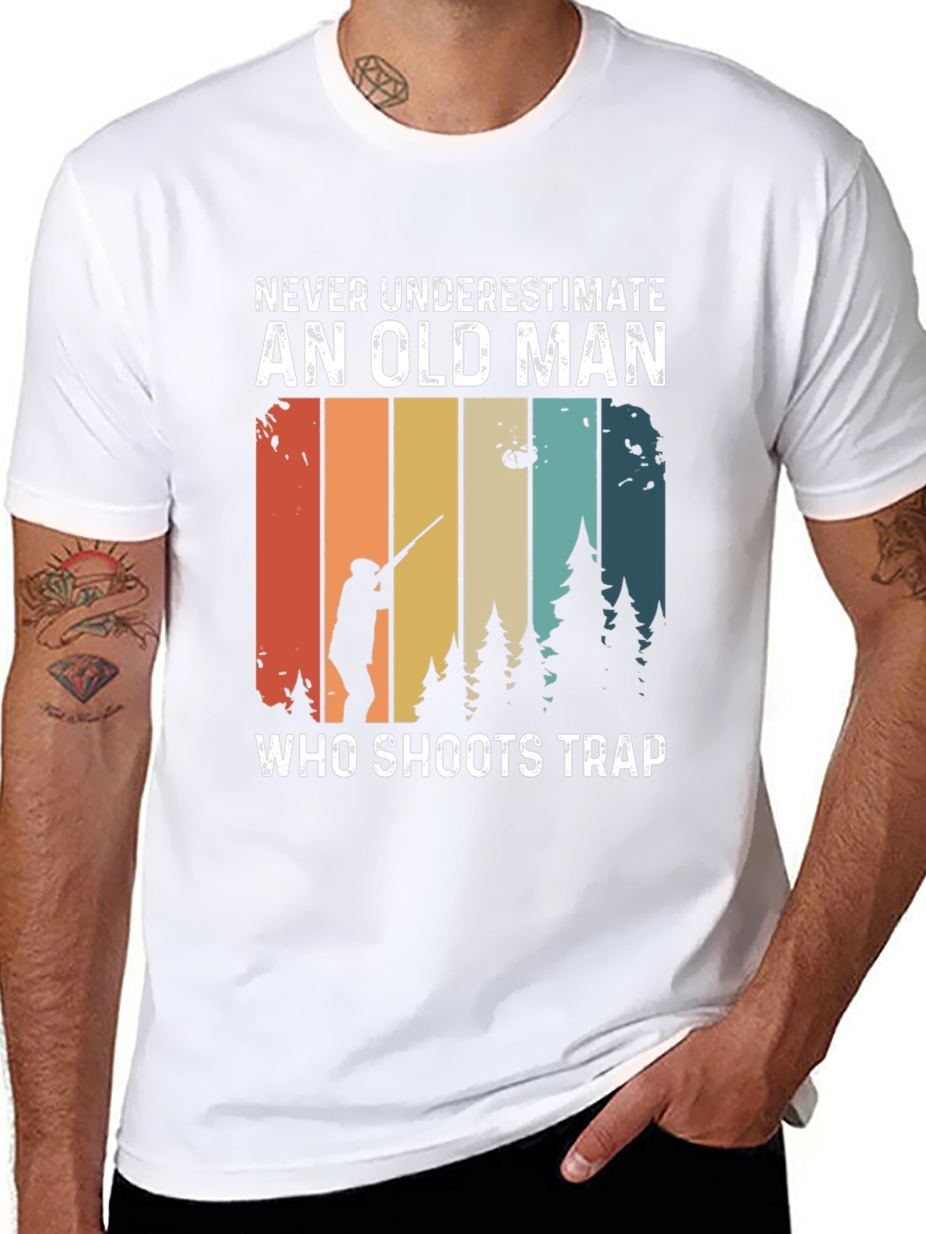 Never Underestimate Old Man Trap Shooting T-Shirt