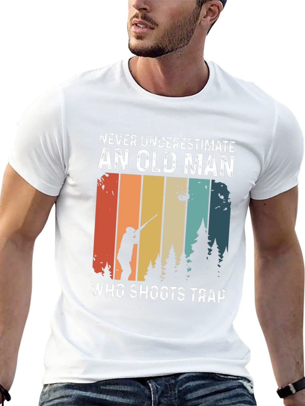 Never Underestimate Old Man Trap Shooting T-Shirt