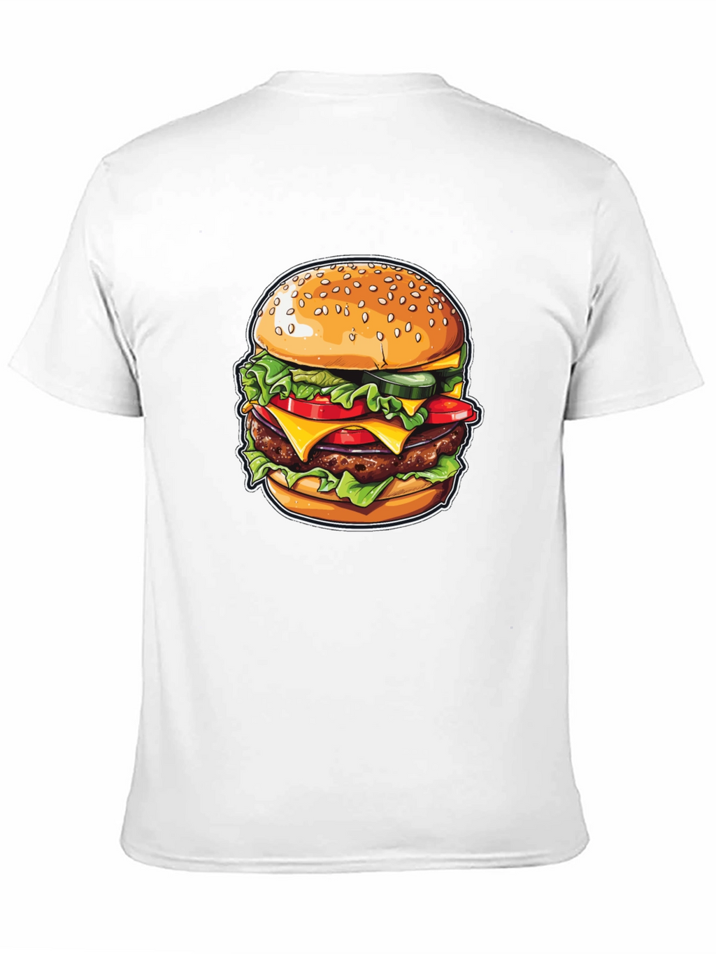 Burger Graphic Print Black T-Shirt