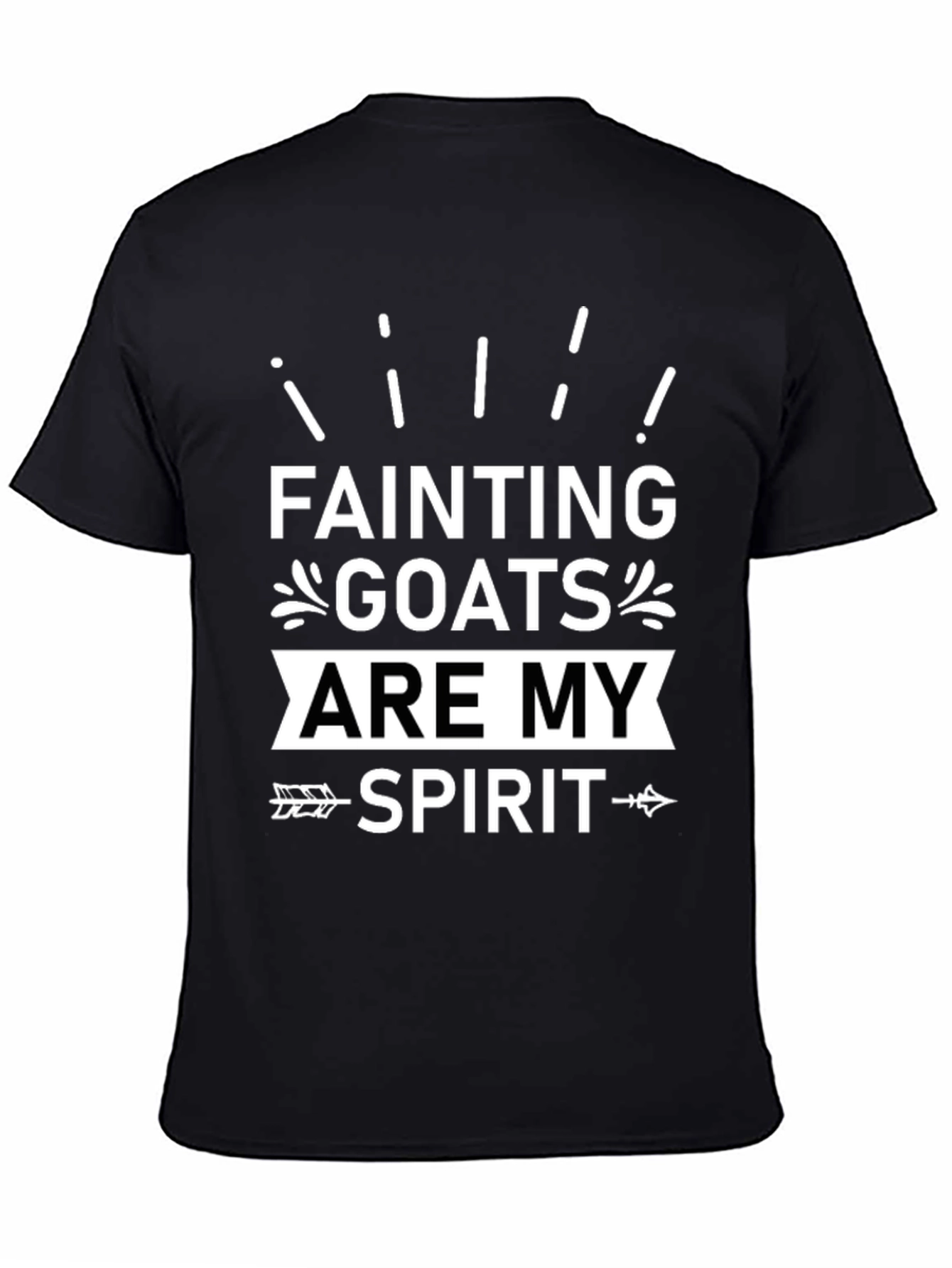 Fainting Goats Are My Spirit Animal Black T-Shirt