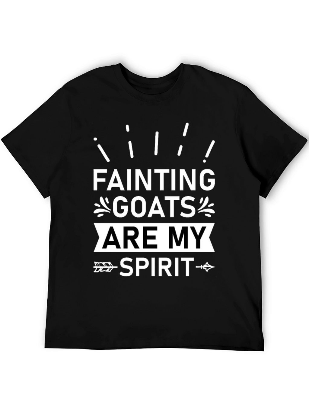 Fainting Goats Are My Spirit Animal Black T-Shirt