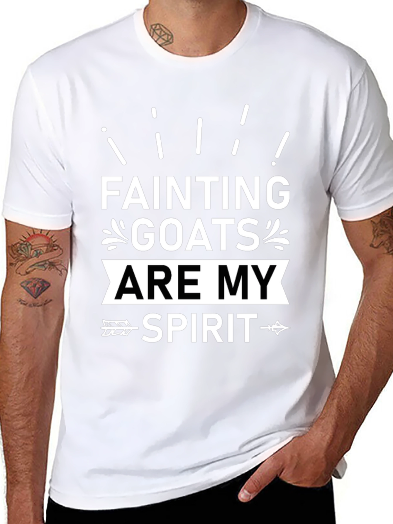 Fainting Goats Are My Spirit Animal Black T-Shirt
