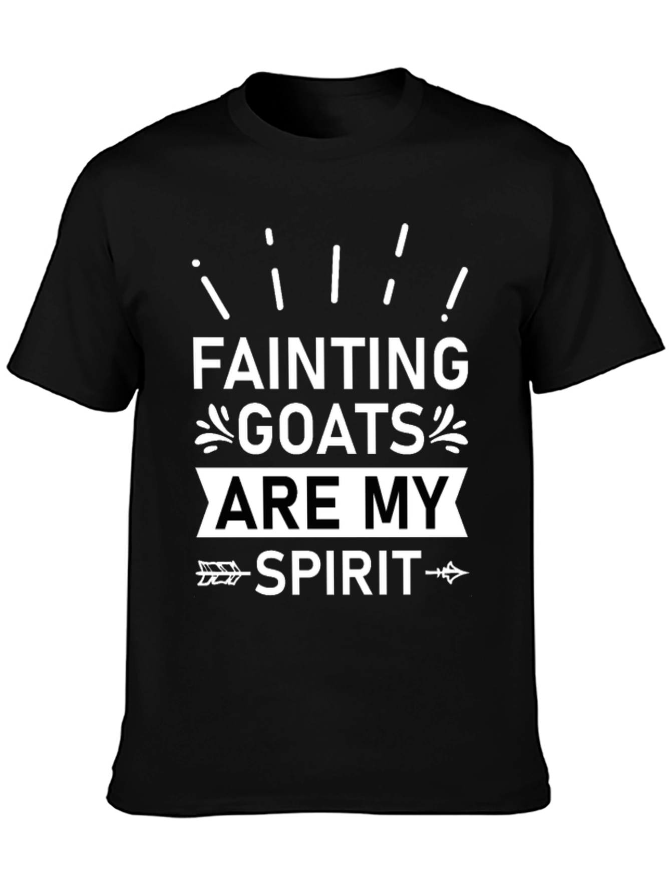 Fainting Goats Are My Spirit Animal Black T-Shirt
