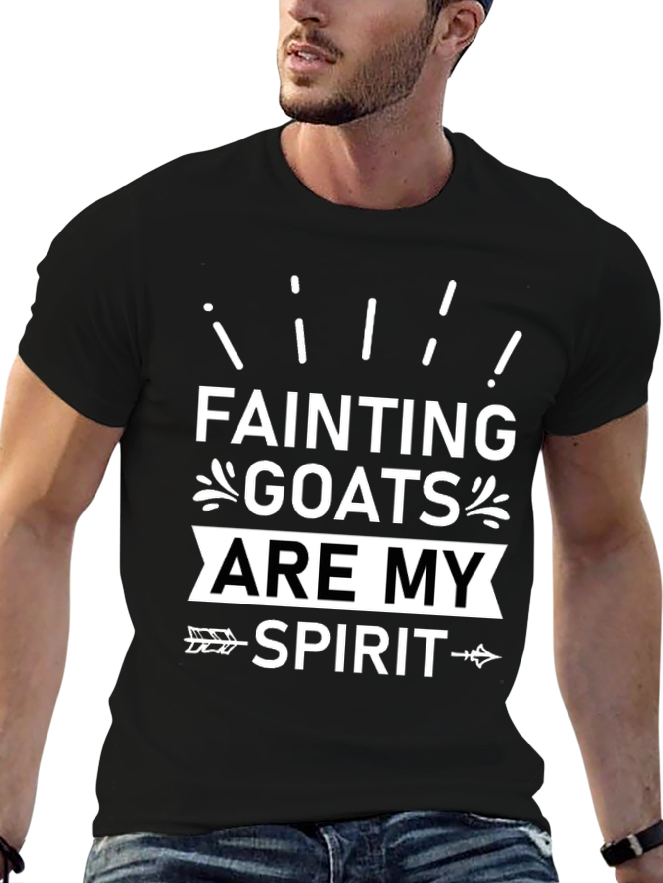 Fainting Goats Are My Spirit Animal Black T-Shirt