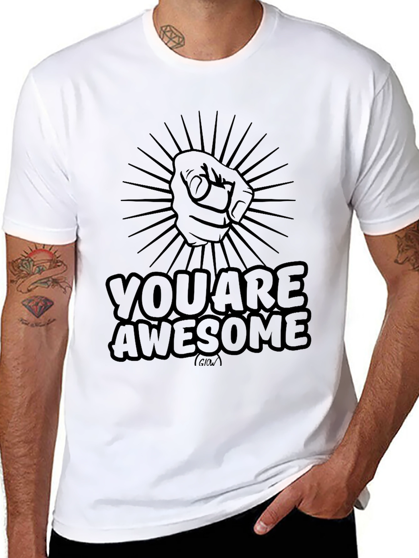You Are Awesome Graphic T-Shirt - Black