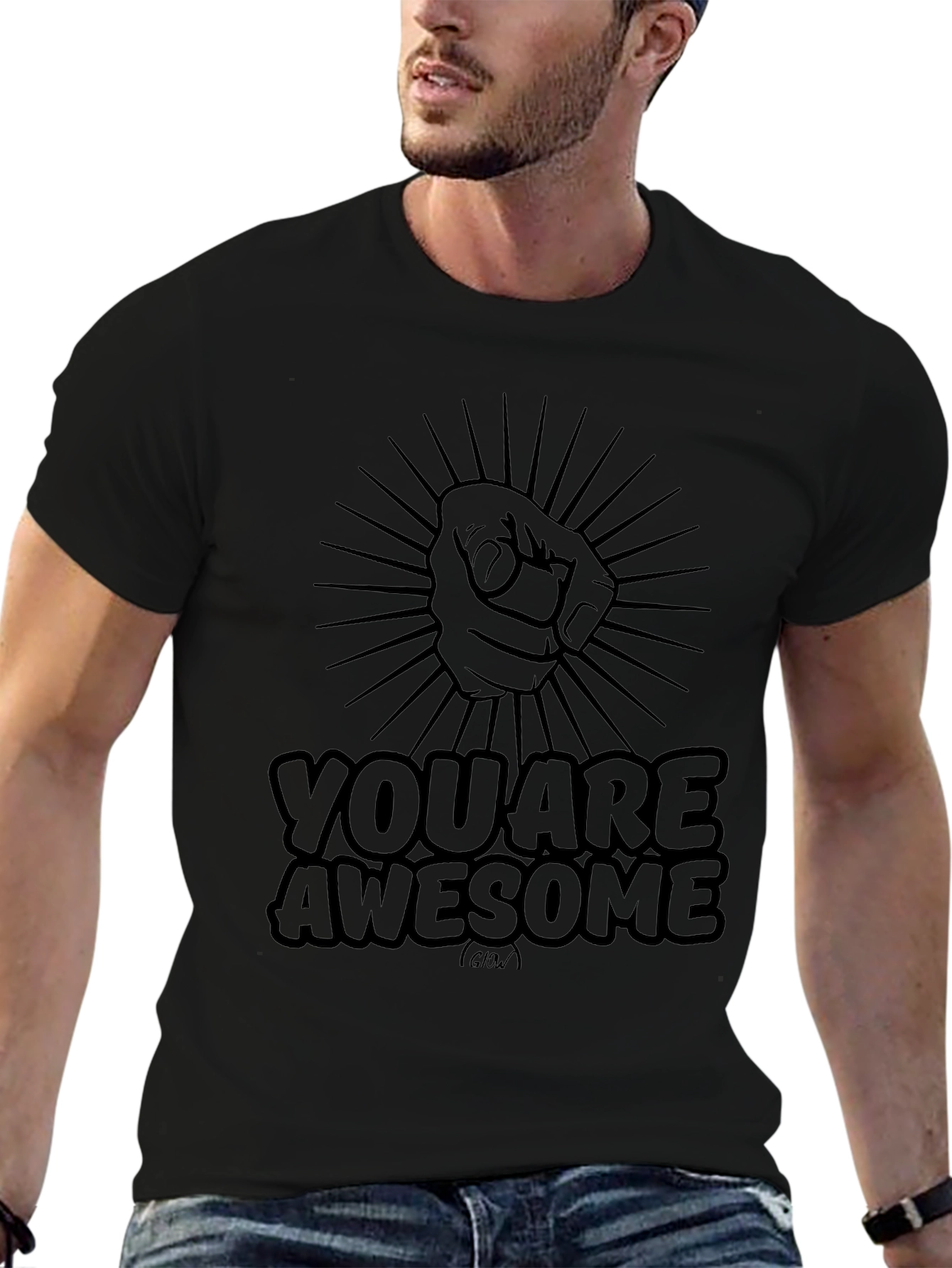 You Are Awesome Graphic T-Shirt - Black