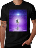 Retro Tech Microphone T-Shirt - Black