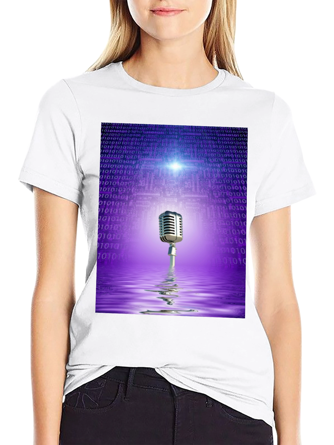 Retro Tech Microphone T-Shirt - Black