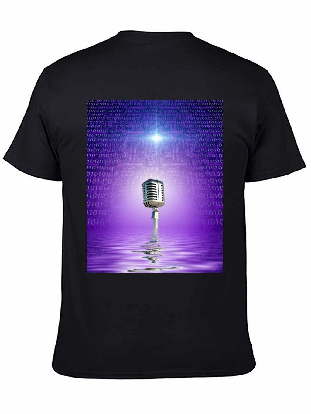 Retro Tech Microphone T-Shirt - Black