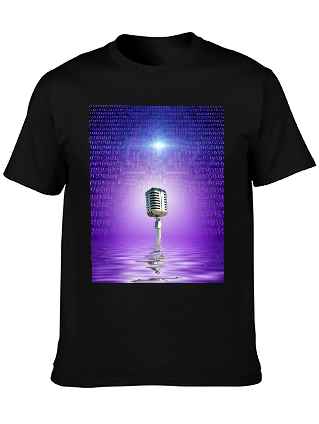 Retro Tech Microphone T-Shirt - Black