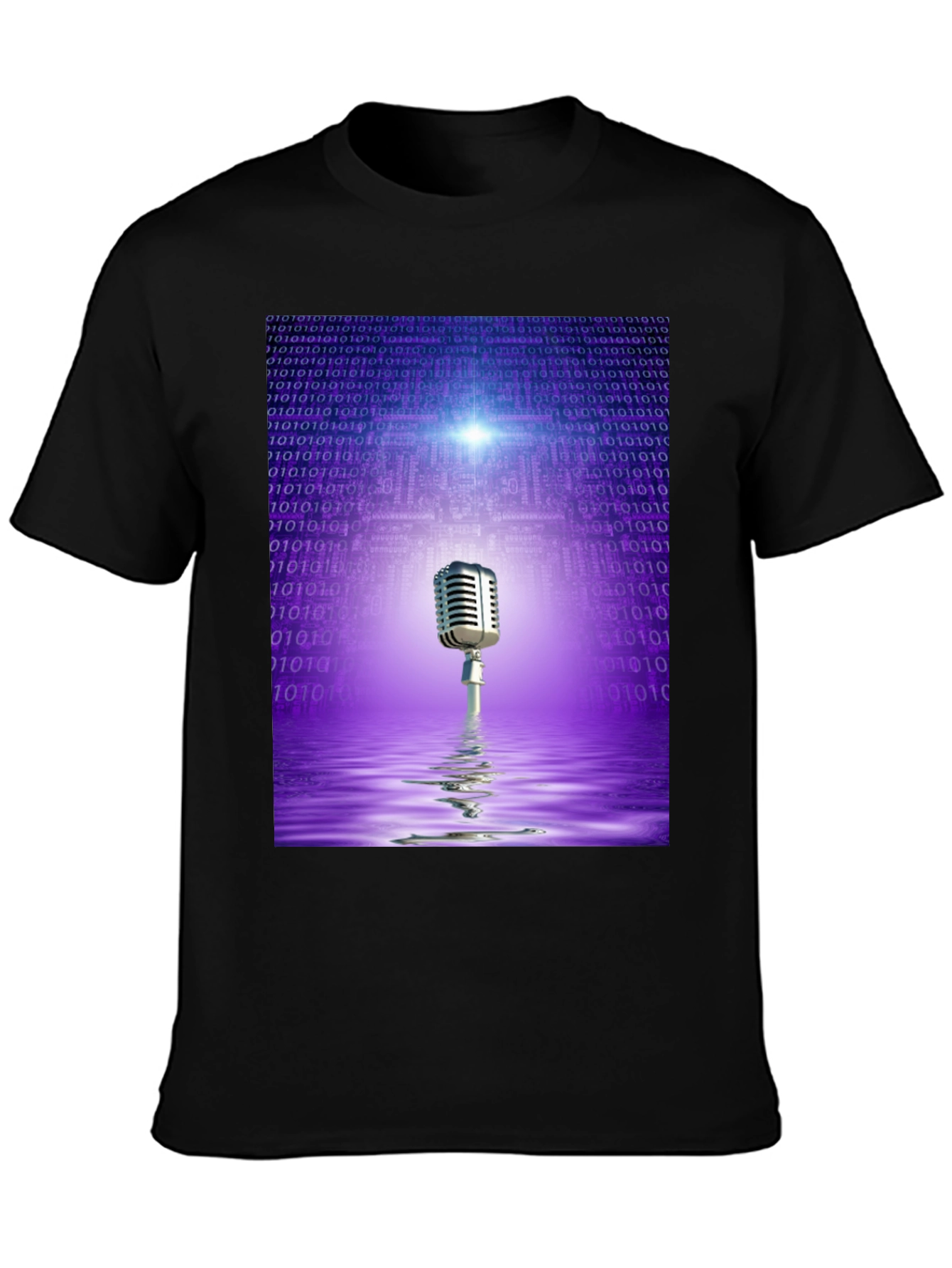 Retro Tech Microphone T-Shirt - Black