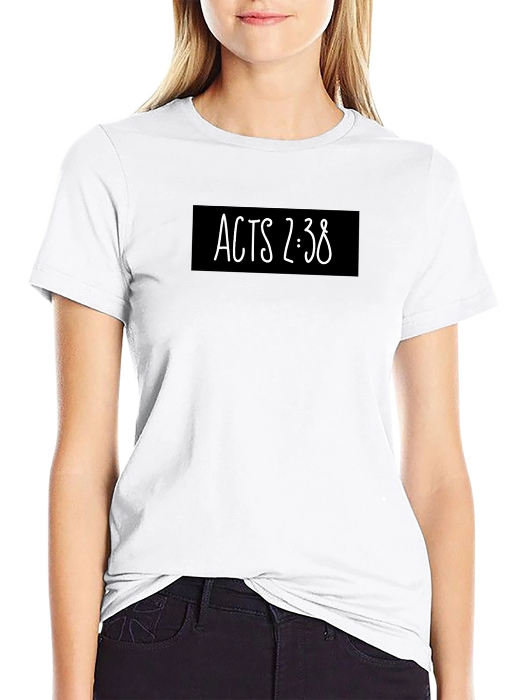 Acts 2:38 Christian Graphic Tee - Black