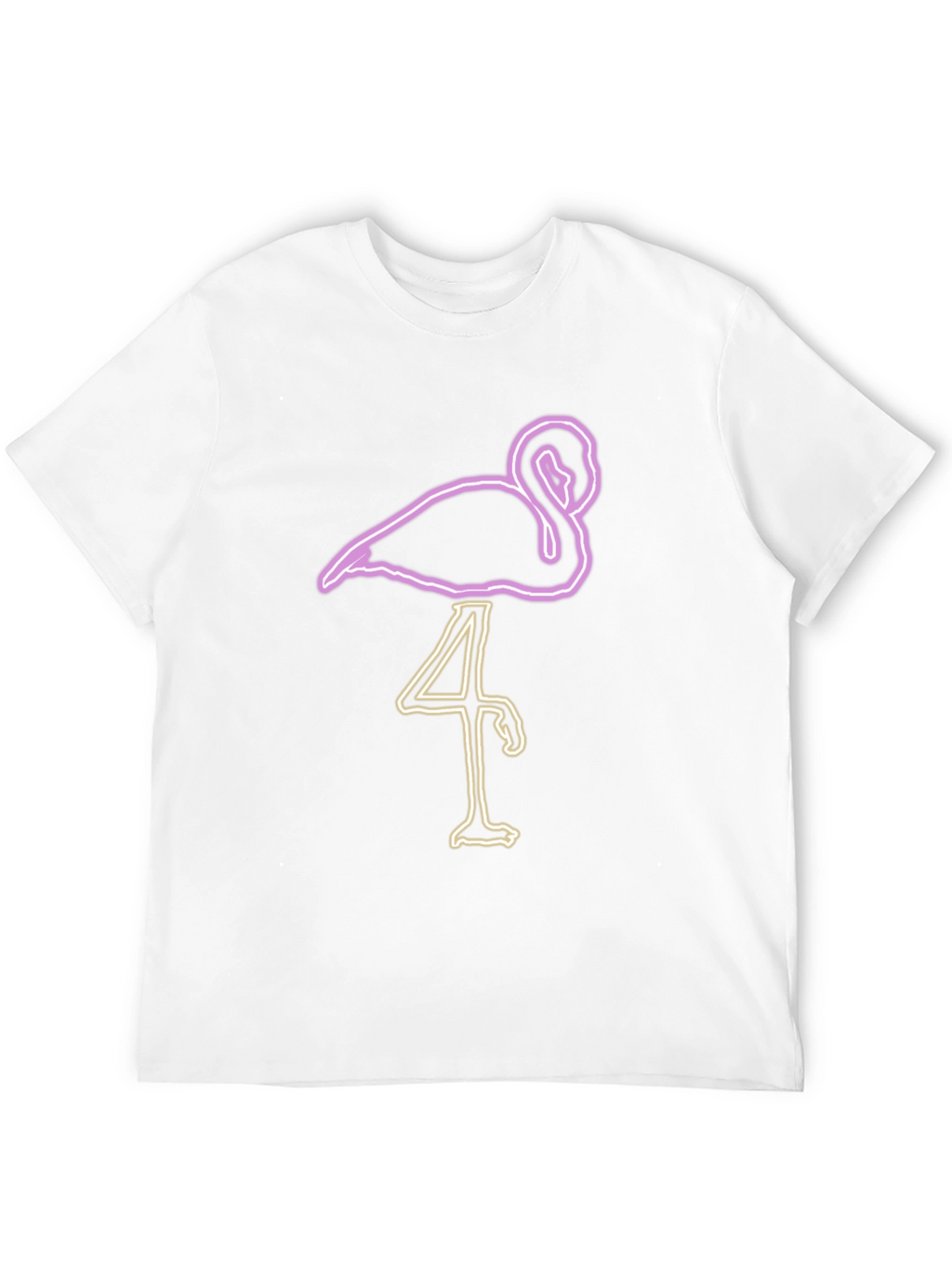 Neon Flamingo Graphic Tee - Black