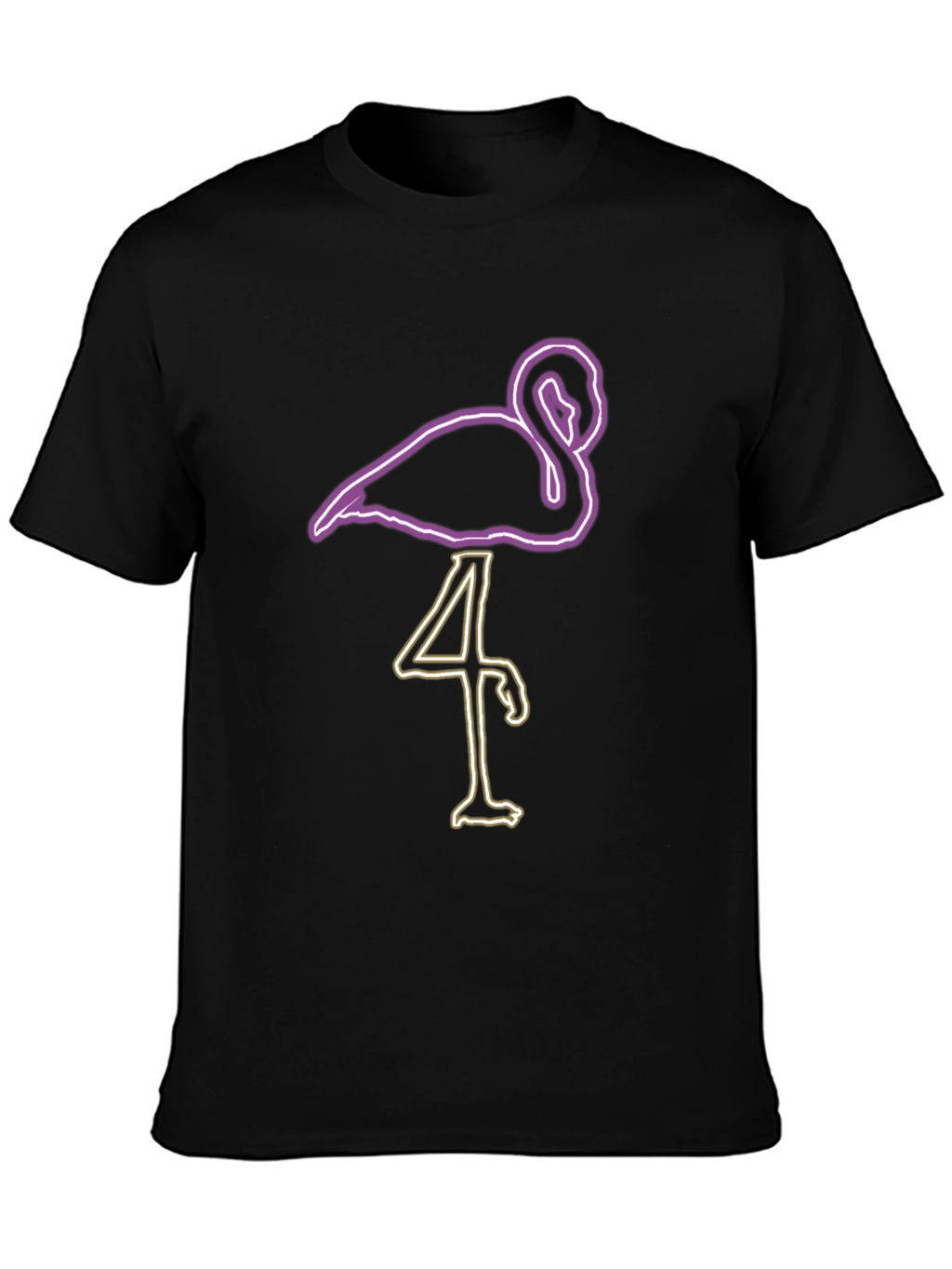 Neon Flamingo Graphic Tee - Black