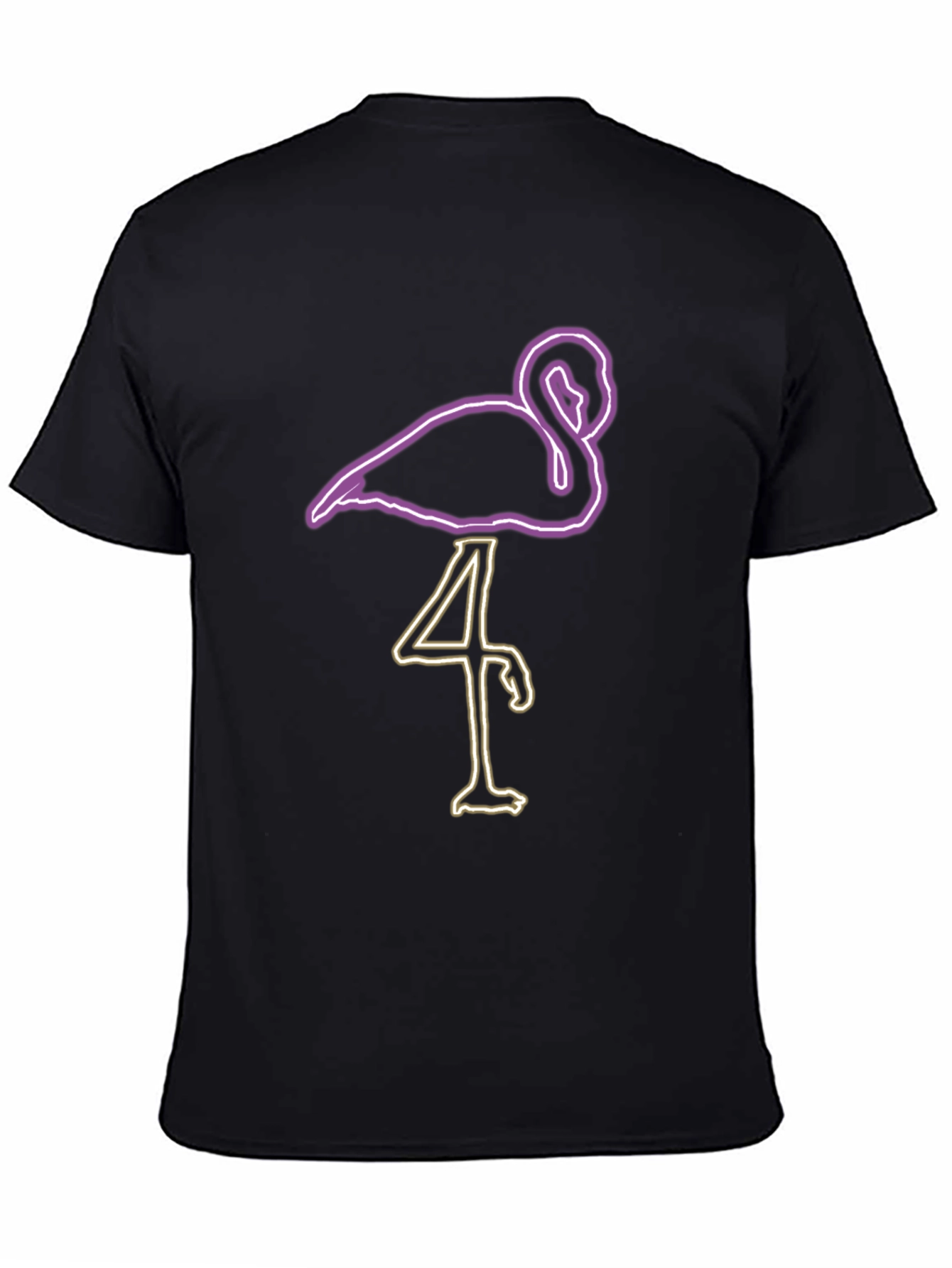 Neon Flamingo Graphic Tee - Black