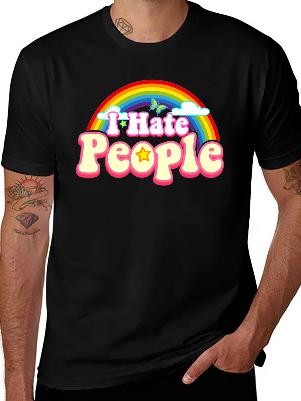 I Hate People Rainbow Graphic Tee