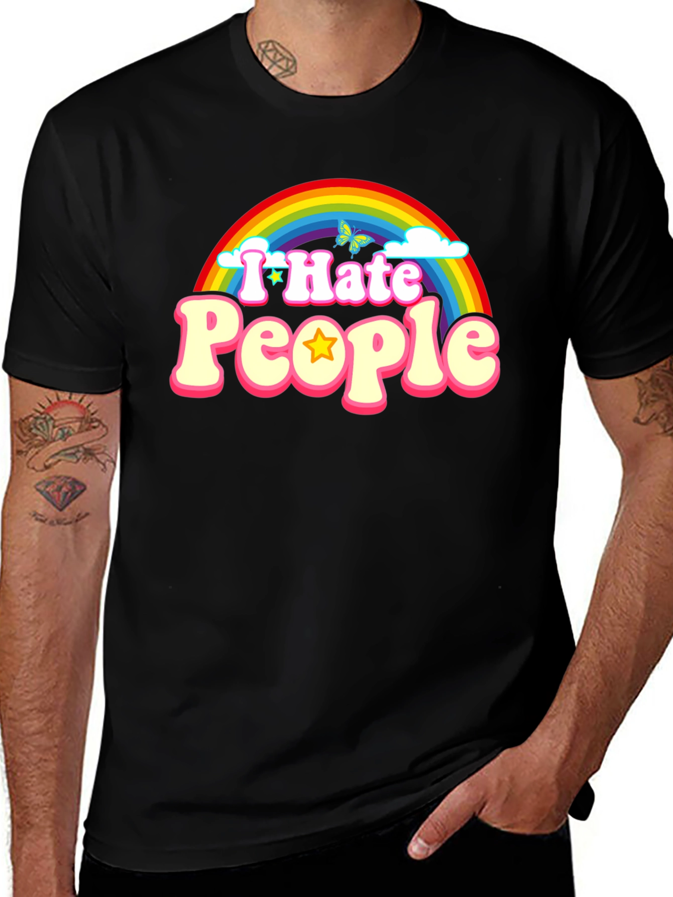 I Hate People Rainbow Graphic Tee