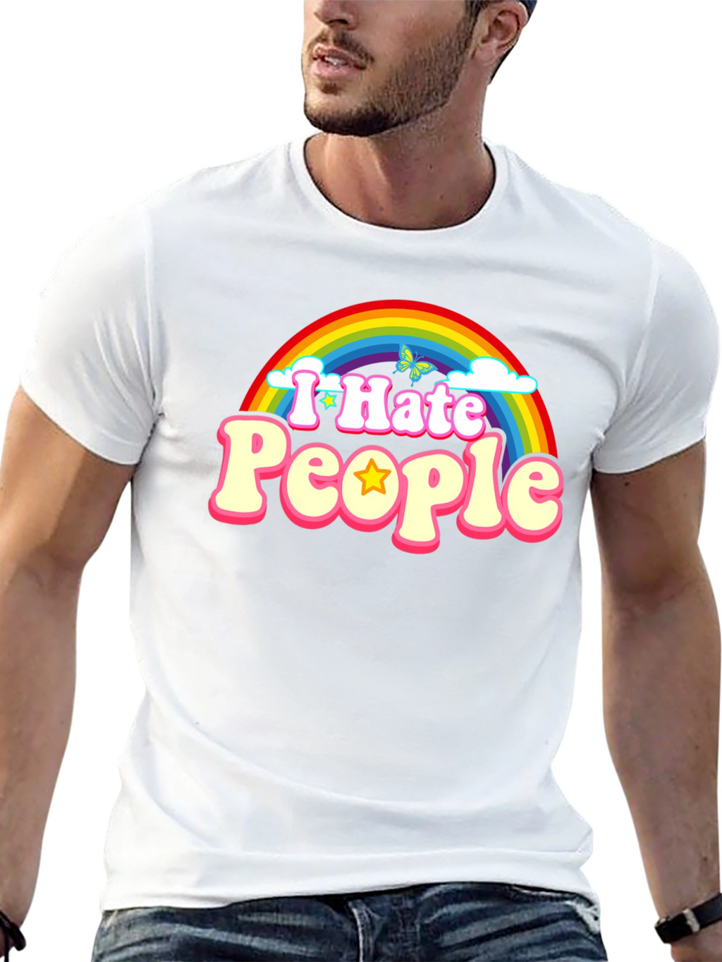 I Hate People Rainbow Graphic Tee