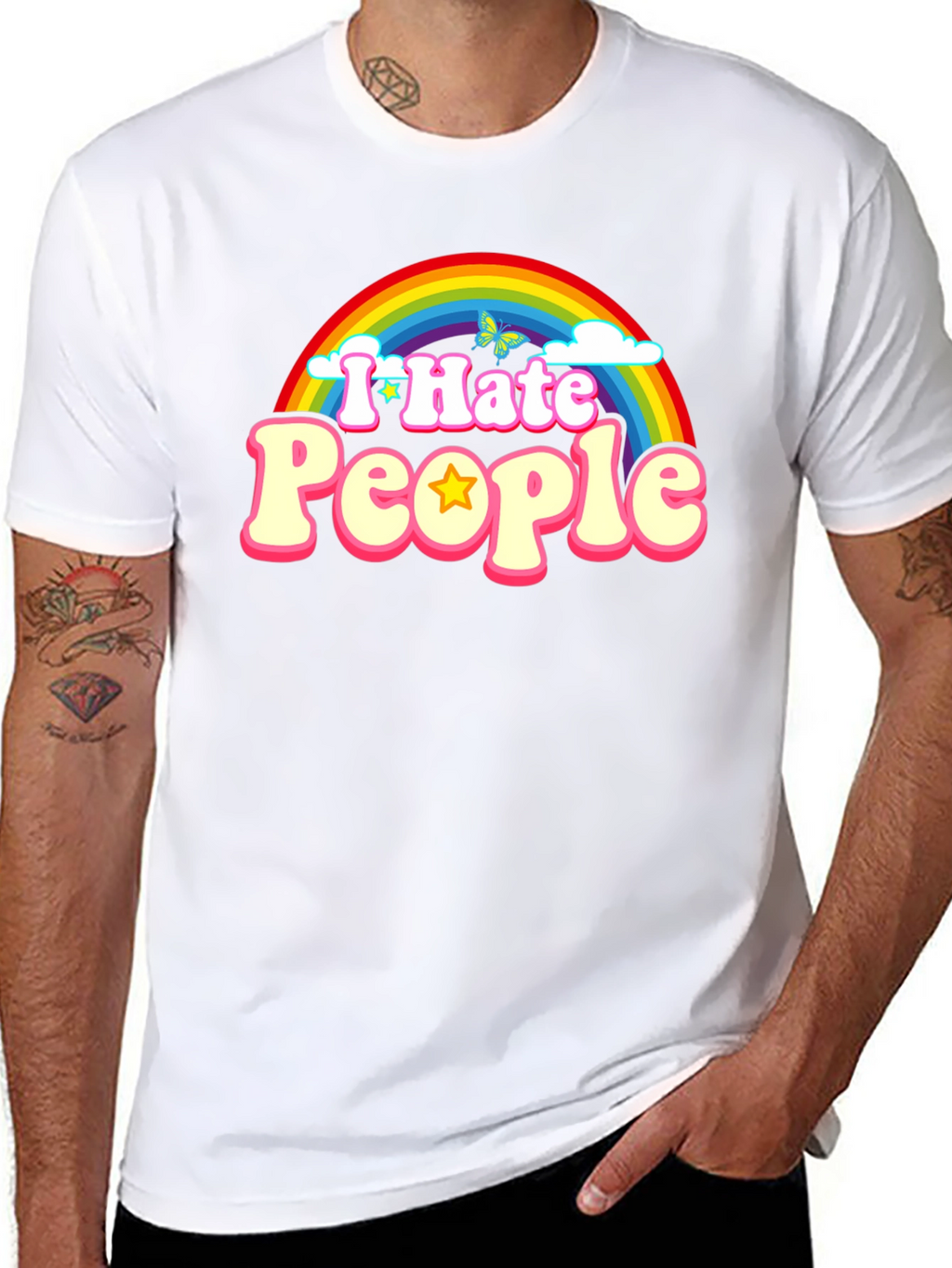 I Hate People Rainbow Graphic Tee