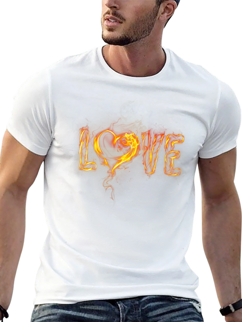 Fiery LOVE Graphic Tee - Black