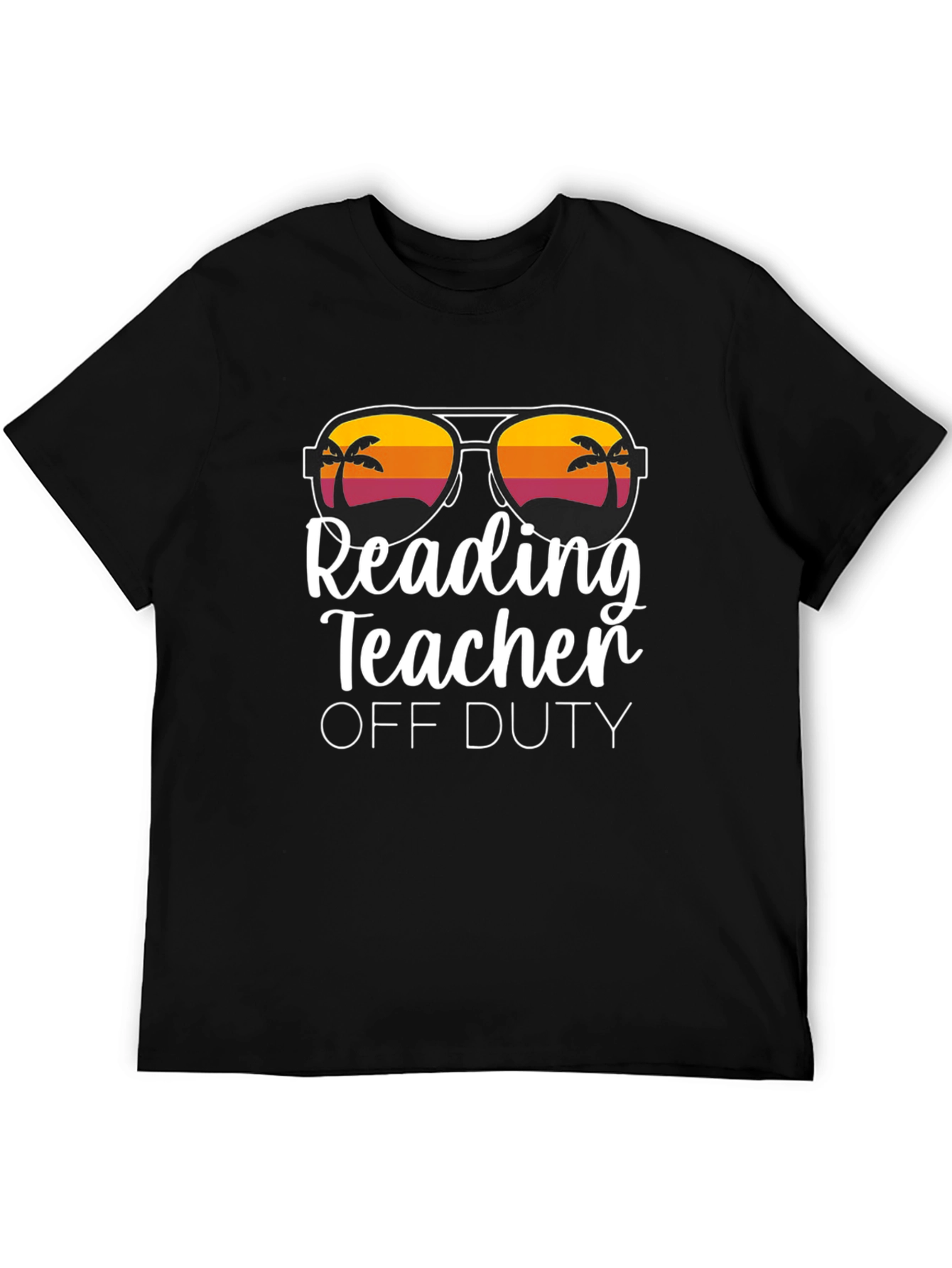 Reading Teacher Off Duty T-Shirt - Black Cotton Tee