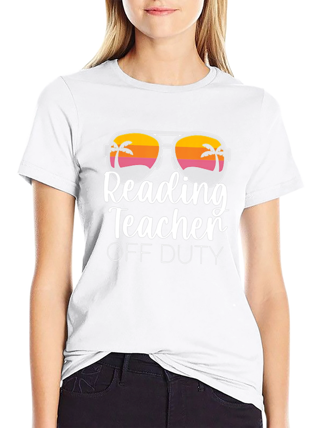 Reading Teacher Off Duty T-Shirt - Black Cotton Tee
