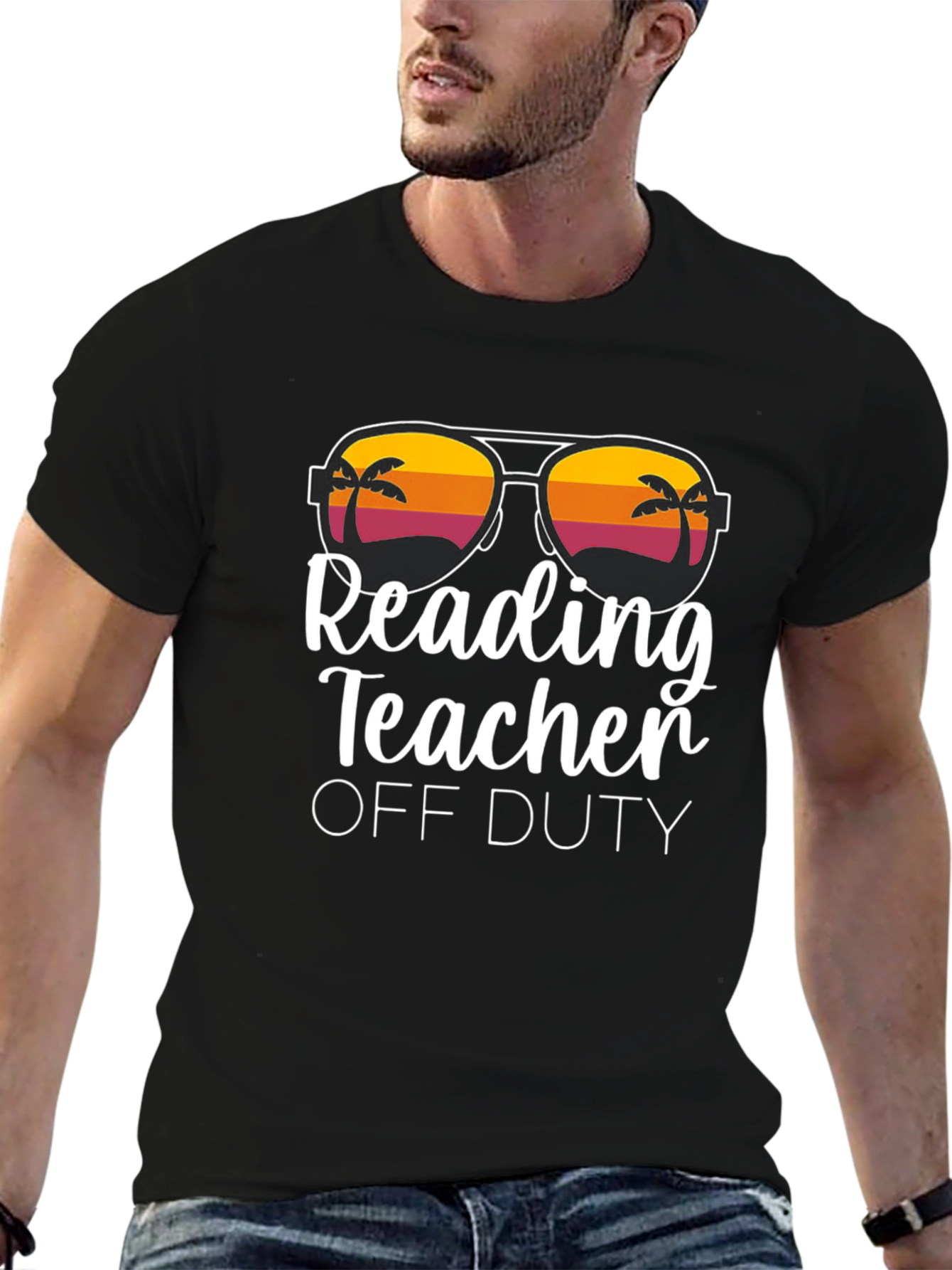 Reading Teacher Off Duty T-Shirt - Black Cotton Tee