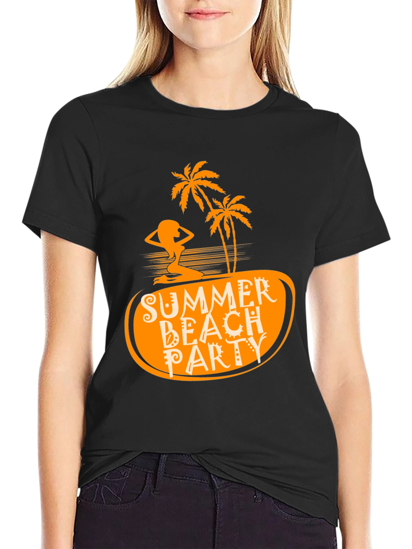 Summer Beach Party Black T-Shirt