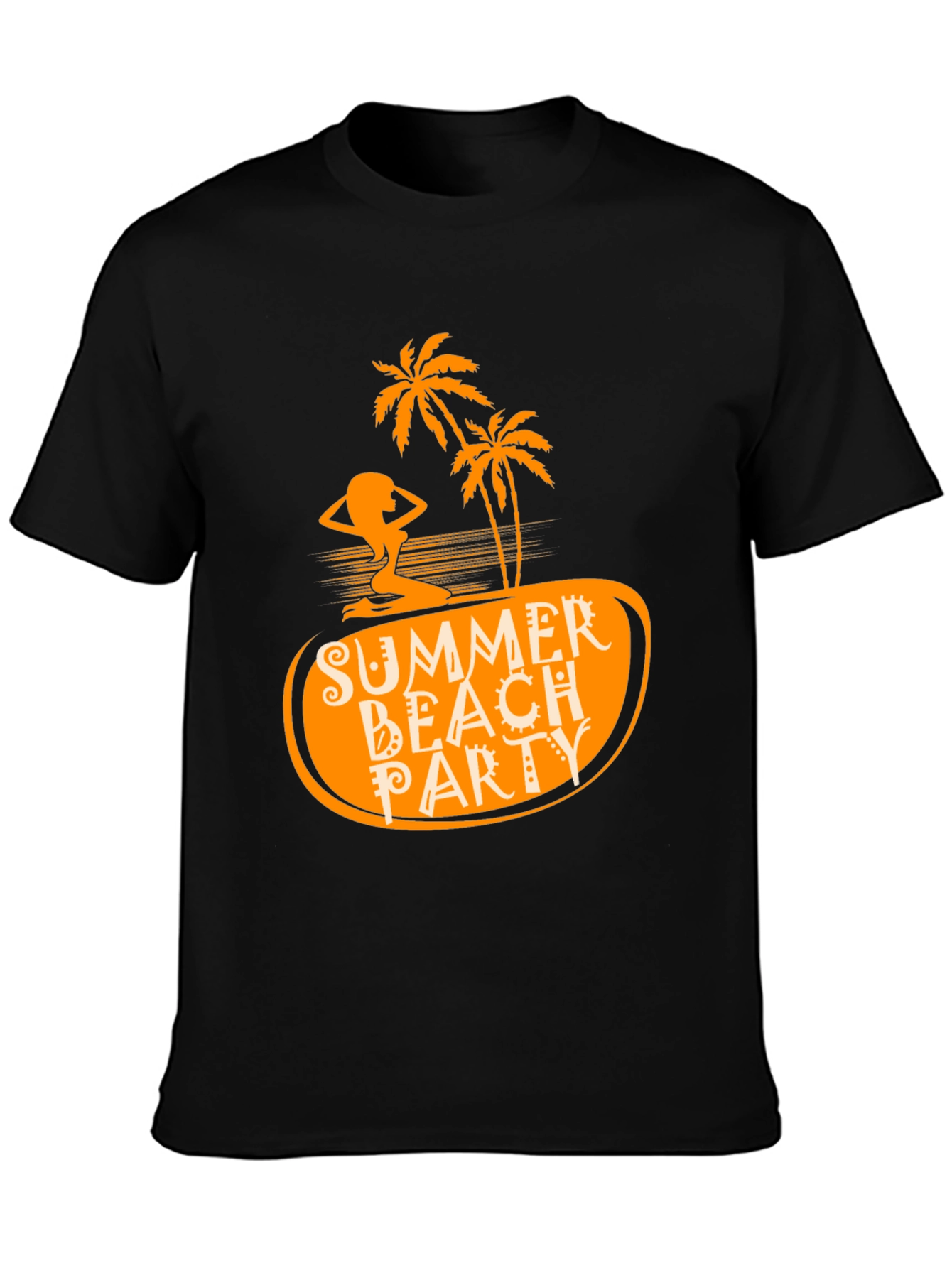 Summer Beach Party Black T-Shirt