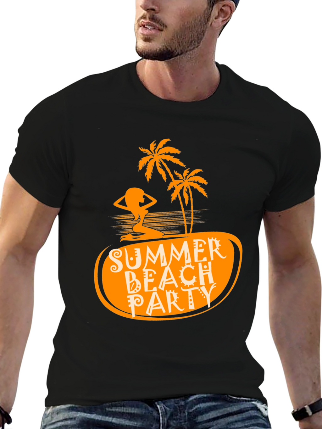 Summer Beach Party Black T-Shirt
