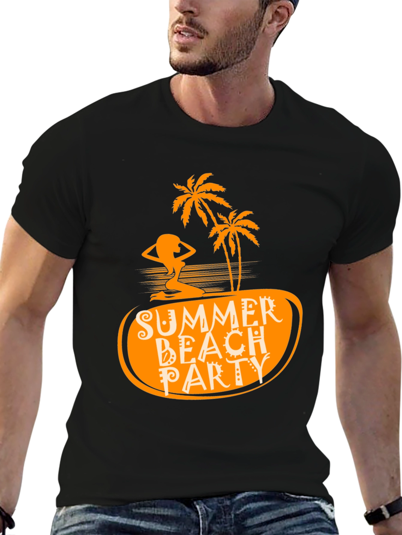 Summer Beach Party Black T-Shirt