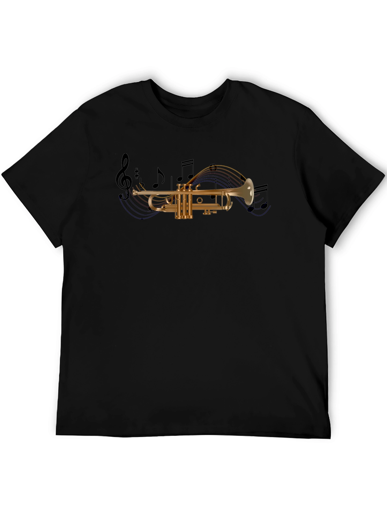 Musical Trumpet Graphic Tee - Black